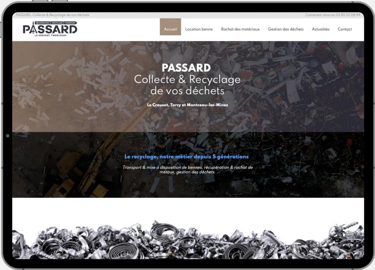 Site web Passard Recyclage
