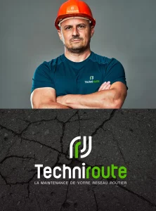 Conception logo et charte graphique Techniroute, Vienne - Ambigram