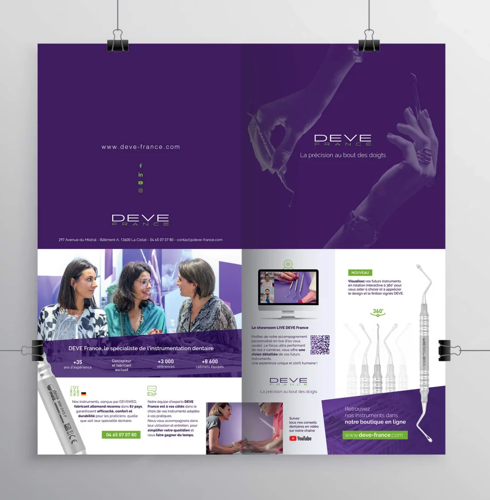 Création dépliant DEVE France, La Ciotat - Portfolio agence Bourgogne Ambigram